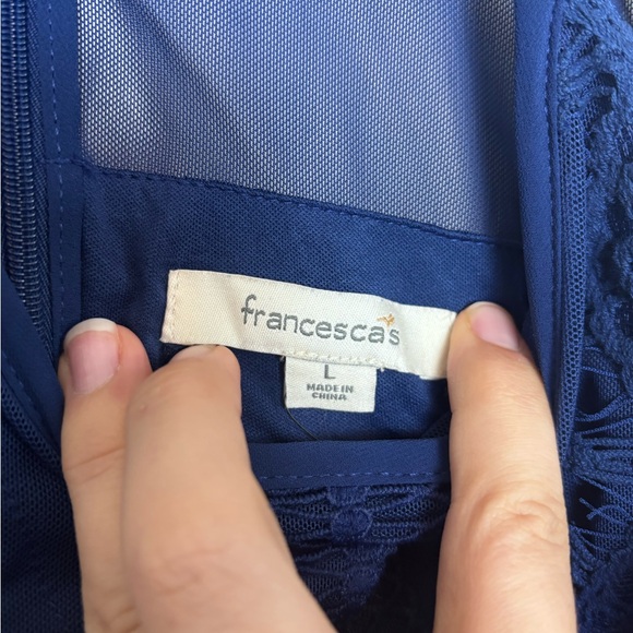 Francesca's Collections NWT Navy Blue London Mesh Lace Detail Sleeveless Dress - Picture 6 of 9